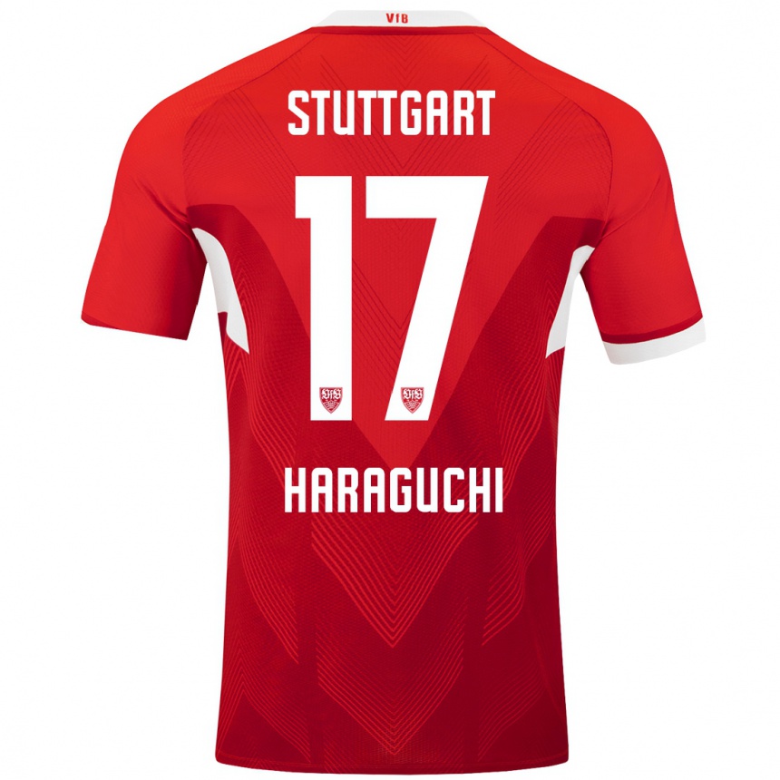 Niño Fútbol Camiseta Genki Haraguchi #17 Rojo Blanco 2ª Equipación 2024/25 Argentina