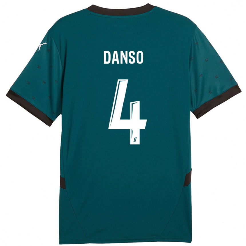 Niño Fútbol Camiseta Kevin Danso #4 Verde Oscuro 2ª Equipación 2024/25 Argentina