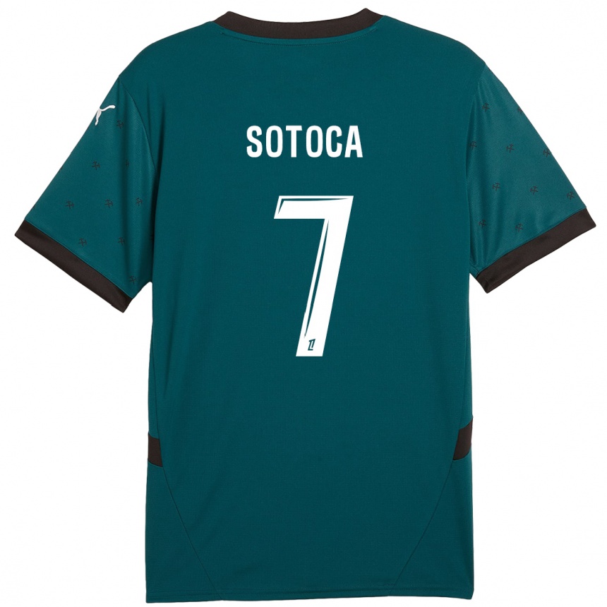 Niño Fútbol Camiseta Florian Sotoca #7 Verde Oscuro 2ª Equipación 2024/25 Argentina