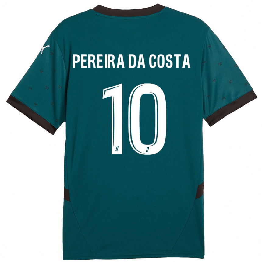 Niño Fútbol Camiseta David Pereira Da Costa #10 Verde Oscuro 2ª Equipación 2024/25 Argentina