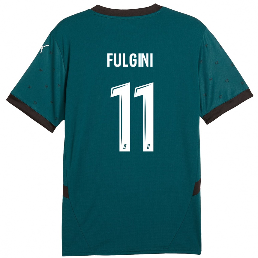 Niño Fútbol Camiseta Angelo Fulgini #11 Verde Oscuro 2ª Equipación 2024/25 Argentina