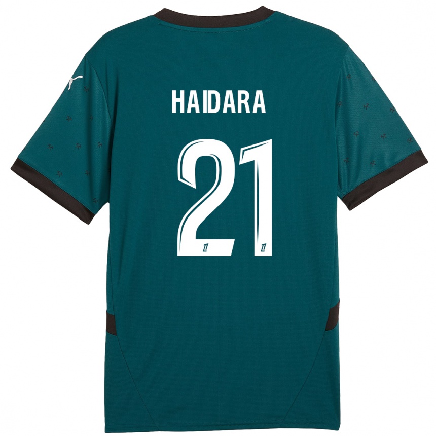 Niño Fútbol Camiseta Massadio Haidara #21 Verde Oscuro 2ª Equipación 2024/25 Argentina