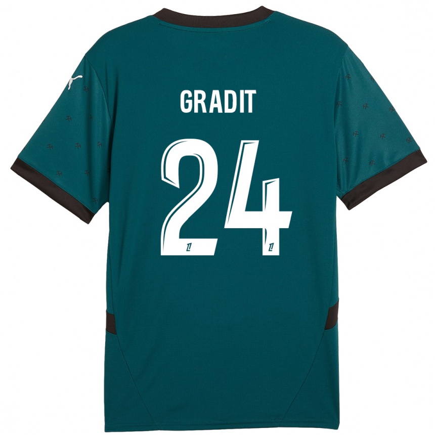 Niño Fútbol Camiseta Jonathan Gradit #24 Verde Oscuro 2ª Equipación 2024/25 Argentina