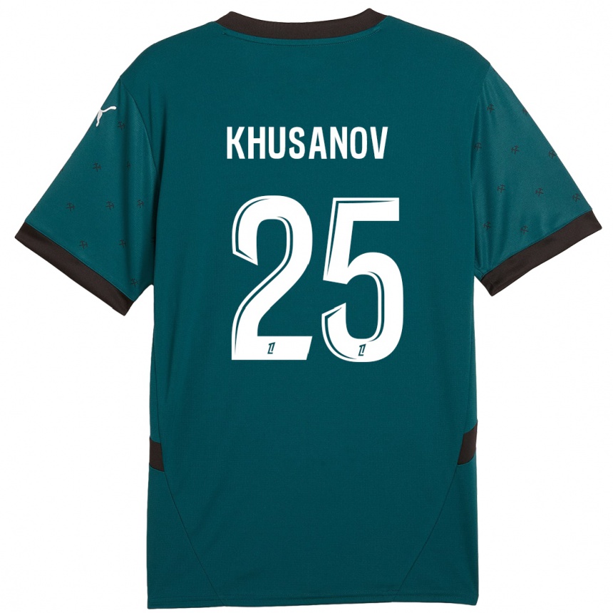 Niño Fútbol Camiseta Abdukodir Khusanov #25 Verde Oscuro 2ª Equipación 2024/25 Argentina