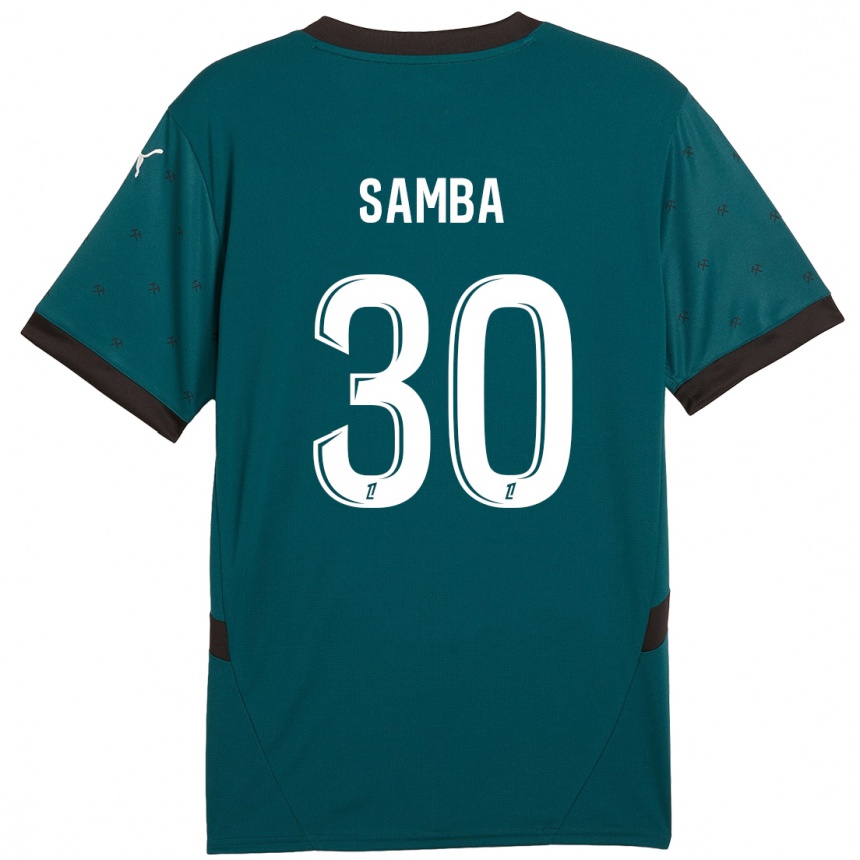 Niño Fútbol Camiseta Brice Samba #30 Verde Oscuro 2ª Equipación 2024/25 Argentina