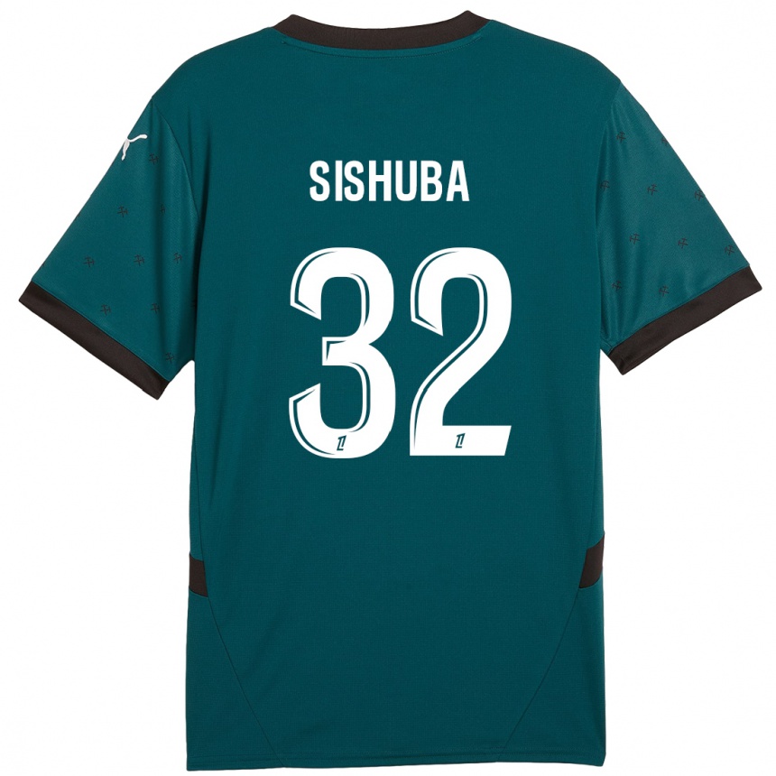 Niño Fútbol Camiseta Ayanda Sishuba #32 Verde Oscuro 2ª Equipación 2024/25 Argentina