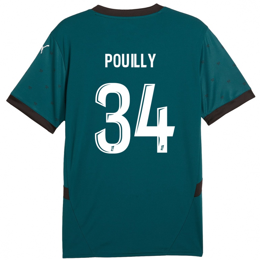 Niño Fútbol Camiseta Tom Pouilly #34 Verde Oscuro 2ª Equipación 2024/25 Argentina