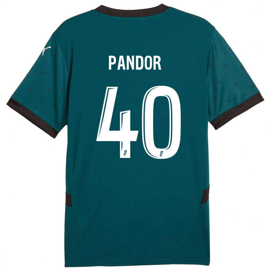 Niño Fútbol Camiseta Yannick Pandor #40 Verde Oscuro 2ª Equipación 2024/25 Argentina