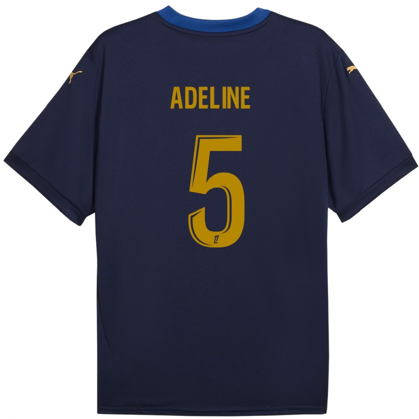 Niño Fútbol Camiseta Martin Adeline #5 Azul Marino Dorado 2ª Equipación 2024/25 Argentina