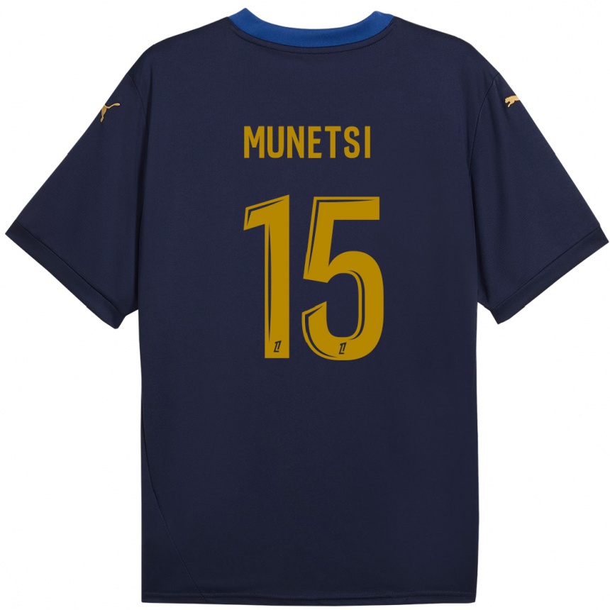 Niño Fútbol Camiseta Marshall Munetsi #15 Azul Marino Dorado 2ª Equipación 2024/25 Argentina