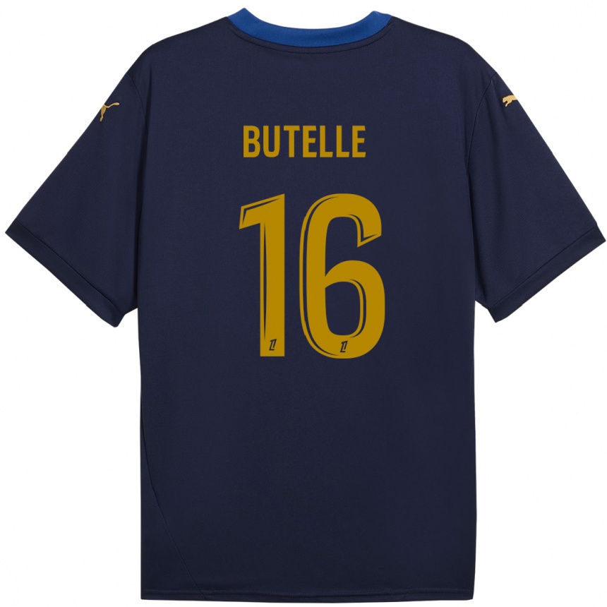 Niño Fútbol Camiseta Ludovic Butelle #16 Azul Marino Dorado 2ª Equipación 2024/25 Argentina