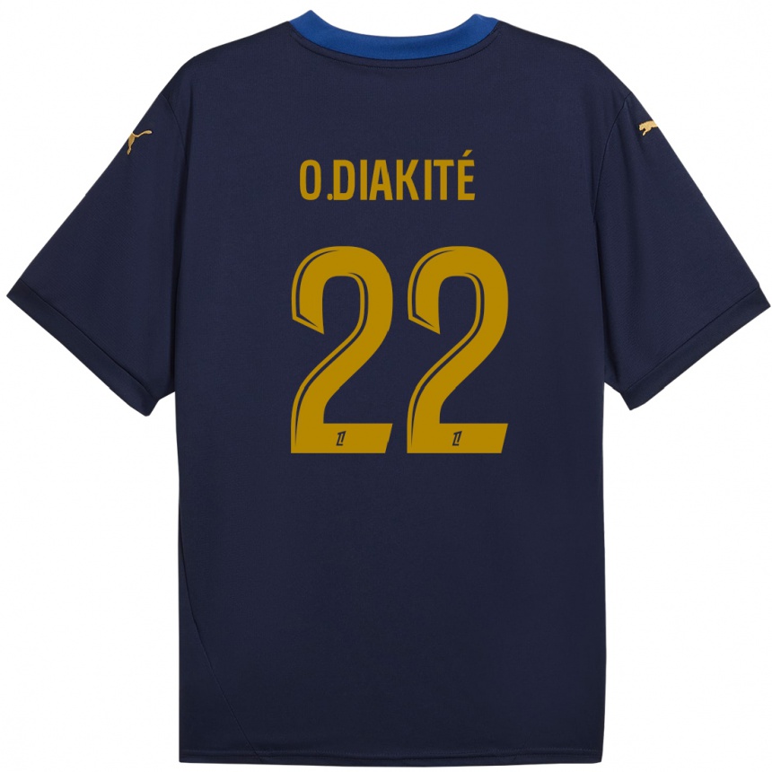 Niño Fútbol Camiseta Oumar Diakité #22 Azul Marino Dorado 2ª Equipación 2024/25 Argentina