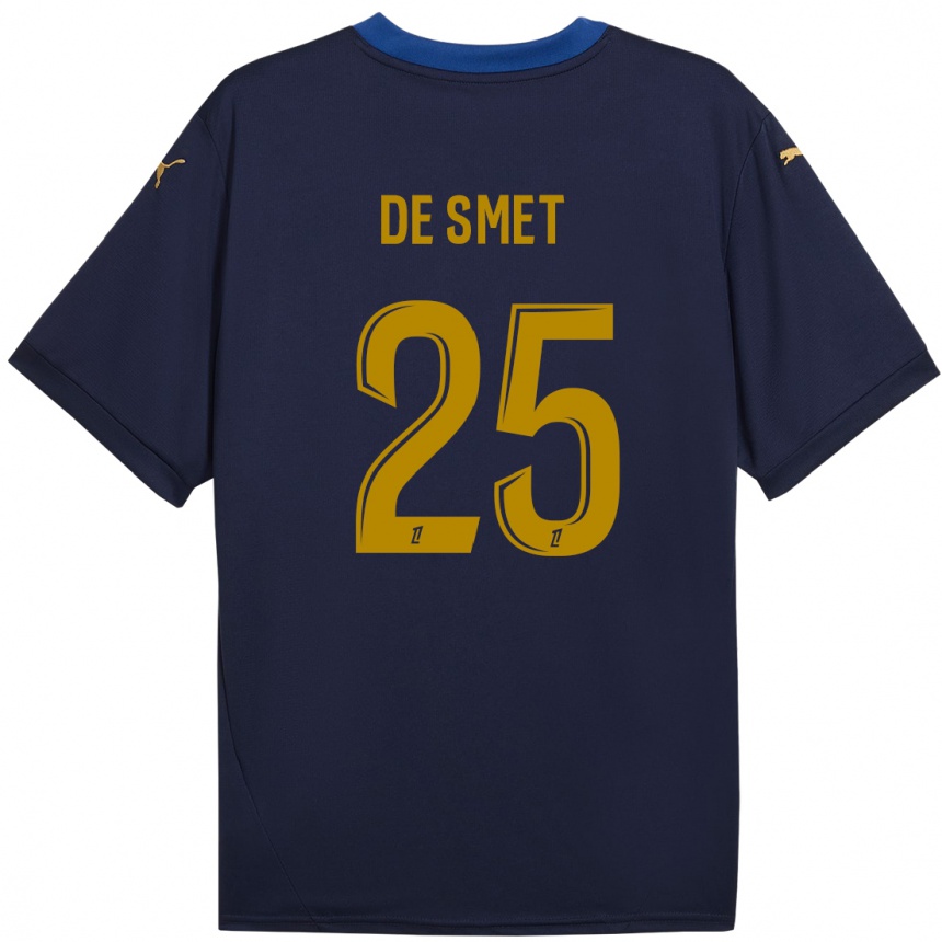 Niño Fútbol Camiseta Thibault De Smet #25 Azul Marino Dorado 2ª Equipación 2024/25 Argentina