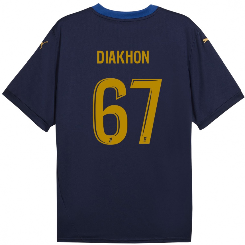 Niño Fútbol Camiseta Mamadou Diakhon #67 Azul Marino Dorado 2ª Equipación 2024/25 Argentina