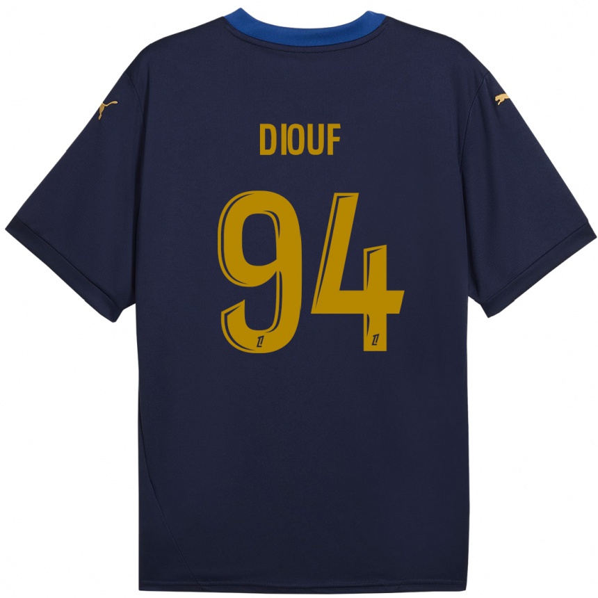 Niño Fútbol Camiseta Yehvann Diouf #94 Azul Marino Dorado 2ª Equipación 2024/25 Argentina