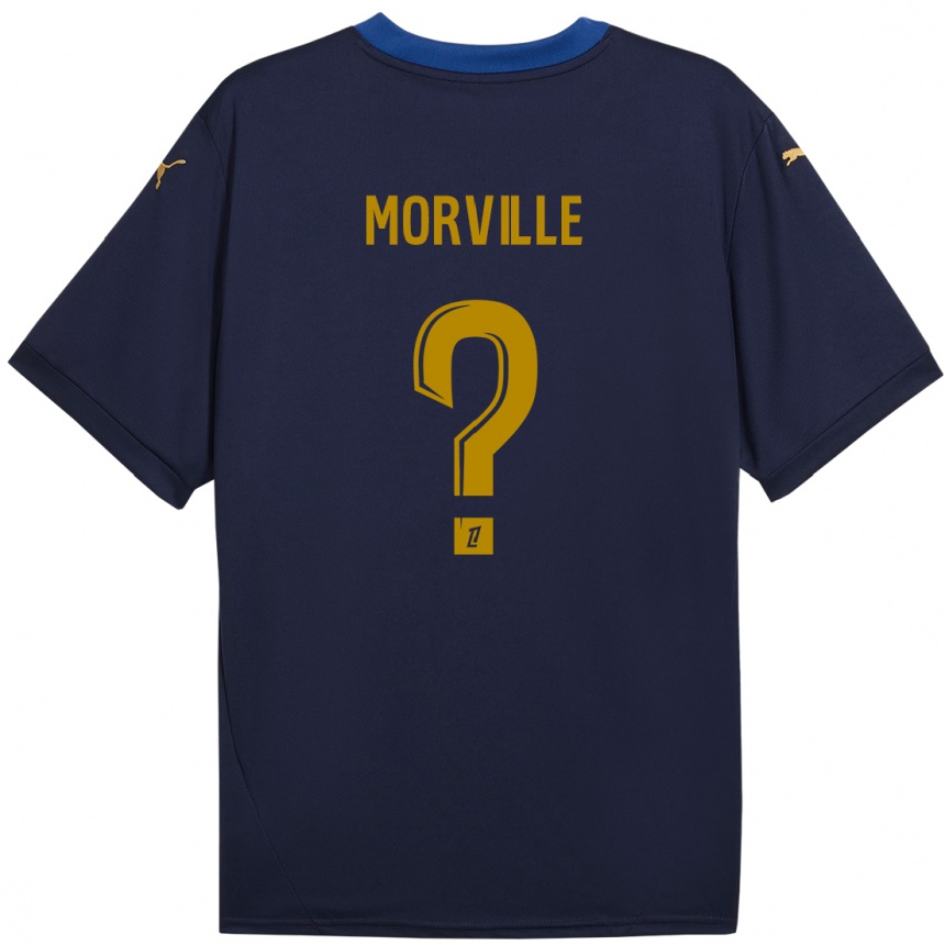 Niño Fútbol Camiseta Matisse Morville #0 Azul Marino Dorado 2ª Equipación 2024/25 Argentina