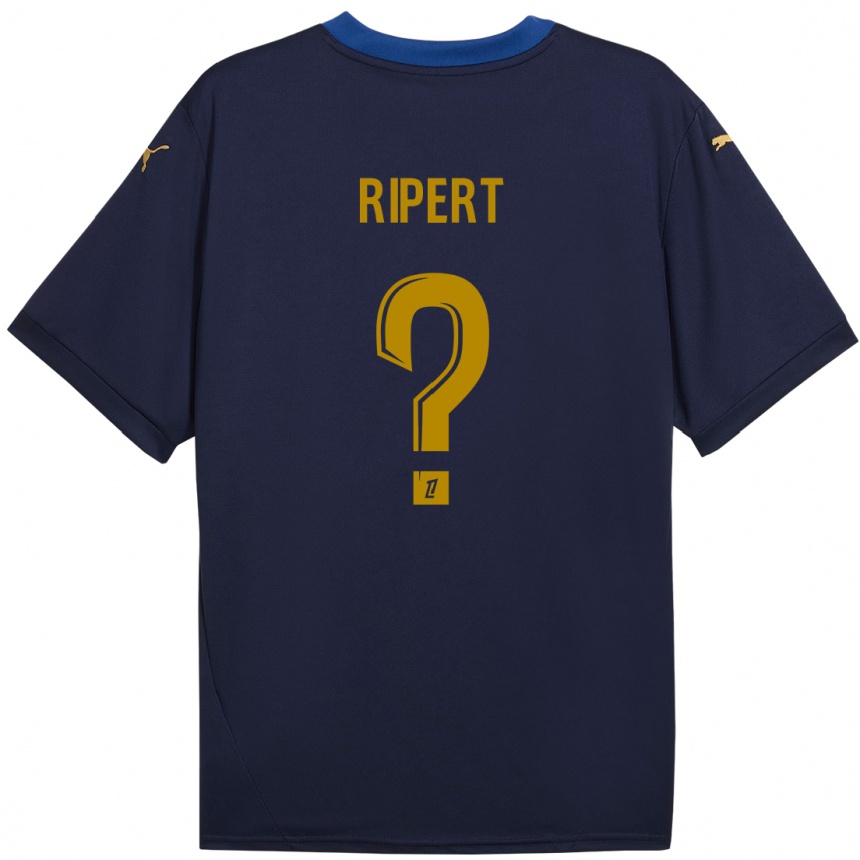 Niño Fútbol Camiseta Léo Ripert #0 Azul Marino Dorado 2ª Equipación 2024/25 Argentina