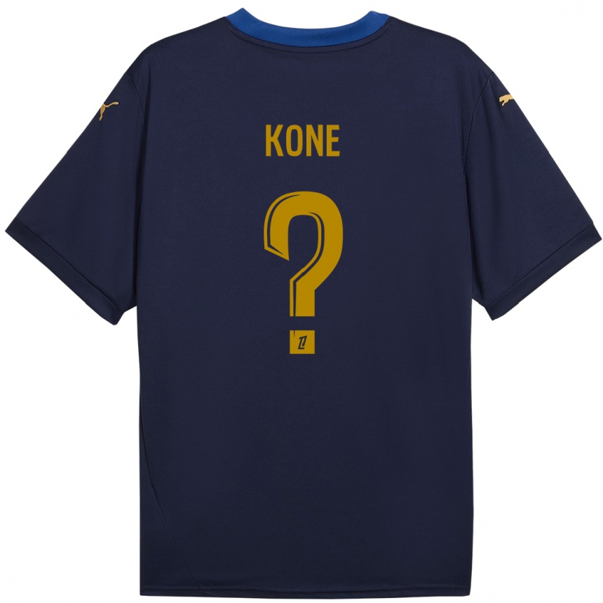 Niño Fútbol Camiseta Abdoul Koné #0 Azul Marino Dorado 2ª Equipación 2024/25 Argentina