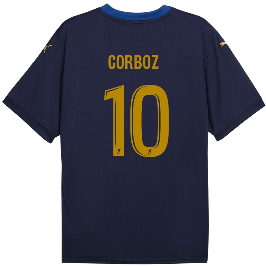 Niño Fútbol Camiseta Rachel Corboz #10 Azul Marino Dorado 2ª Equipación 2024/25 Argentina