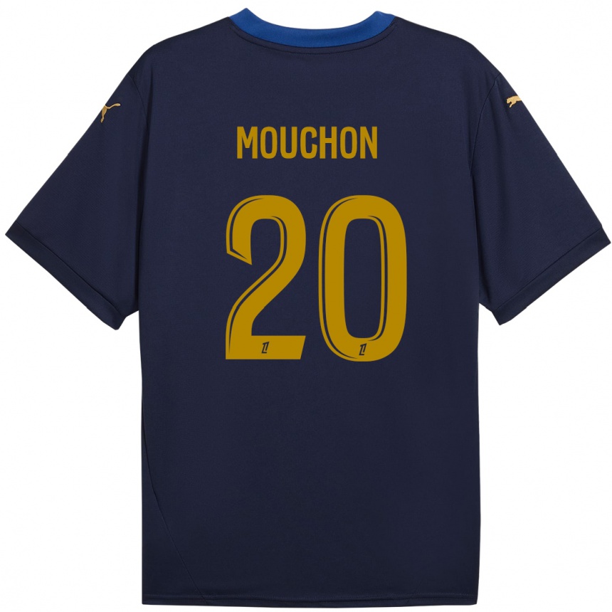 Niño Fútbol Camiseta Noemie Mouchon #20 Azul Marino Dorado 2ª Equipación 2024/25 Argentina