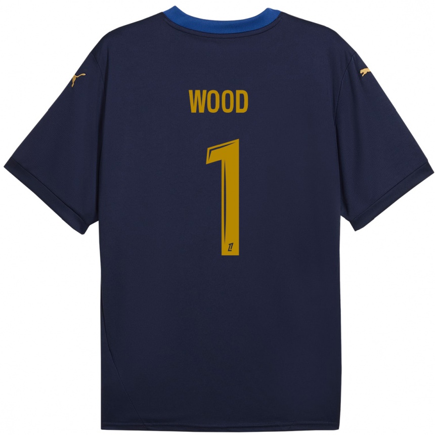 Niño Fútbol Camiseta Mackenzie Wood #1 Azul Marino Dorado 2ª Equipación 2024/25 Argentina