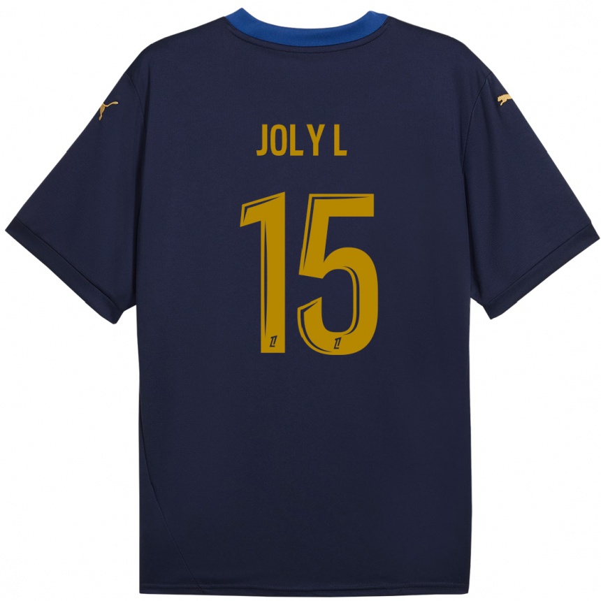 Niño Fútbol Camiseta Lou Ann Joly #15 Azul Marino Dorado 2ª Equipación 2024/25 Argentina