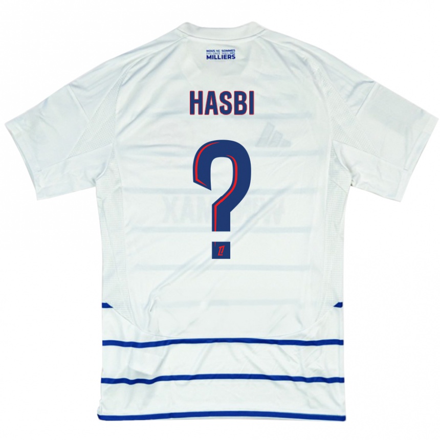 Niño Fútbol Camiseta Walid Hasbi #0 Blanco Azul 2ª Equipación 2024/25 Argentina