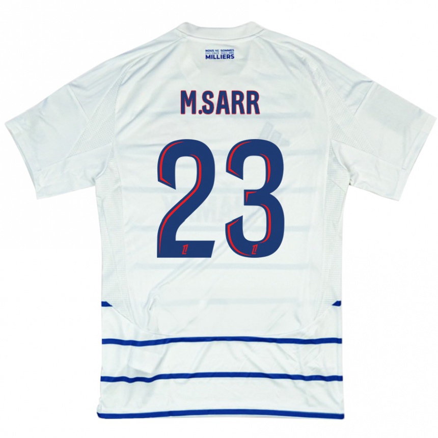 Niño Fútbol Camiseta Mamadou Sarr #23 Blanco Azul 2ª Equipación 2024/25 Argentina