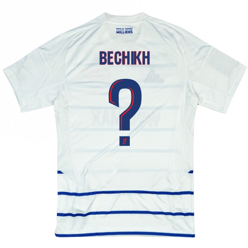 Niño Fútbol Camiseta Mohamed Bechikh #0 Blanco Azul 2ª Equipación 2024/25 Argentina