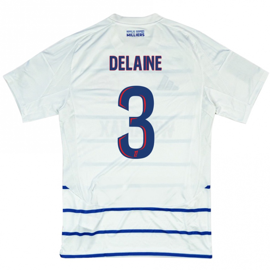 Niño Fútbol Camiseta Thomas Delaine #3 Blanco Azul 2ª Equipación 2024/25 Argentina