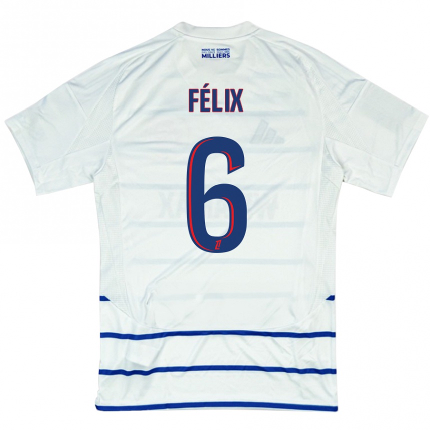 Niño Fútbol Camiseta Félix Lemaréchal #6 Blanco Azul 2ª Equipación 2024/25 Argentina