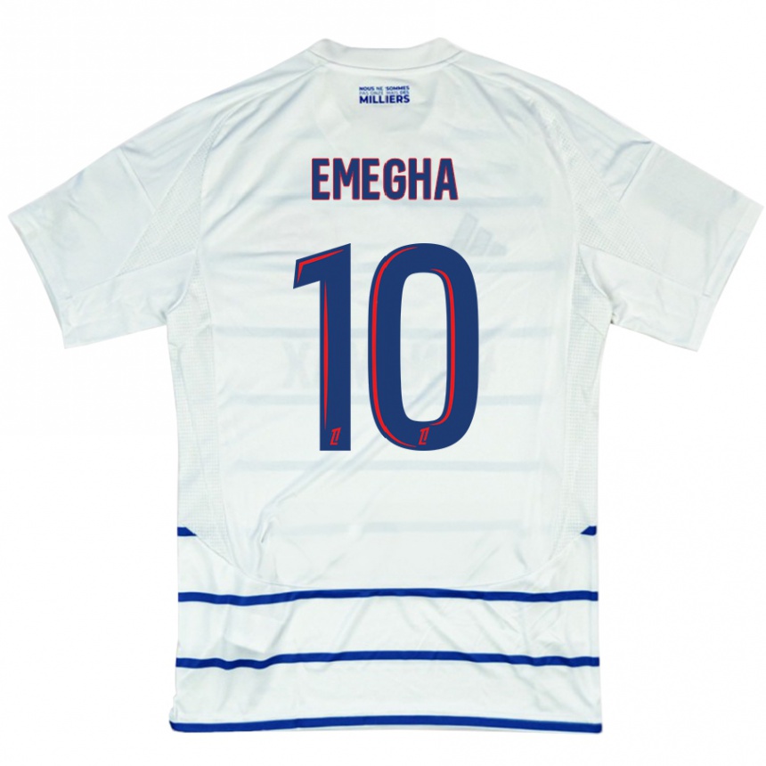 Niño Fútbol Camiseta Emanuel Emegha #10 Blanco Azul 2ª Equipación 2024/25 Argentina