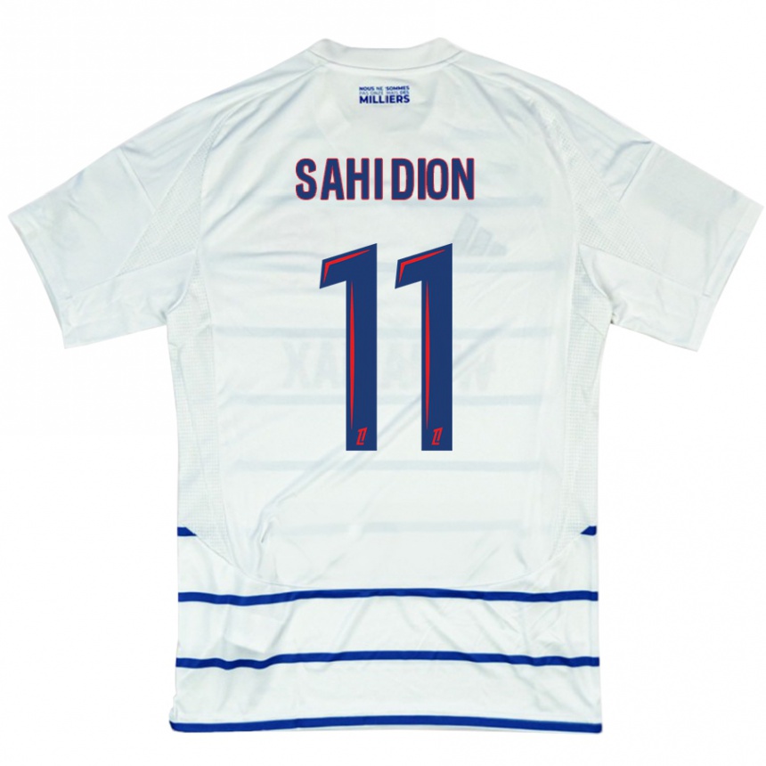 Niño Fútbol Camiseta Moïse Sahi Dion #11 Blanco Azul 2ª Equipación 2024/25 Argentina