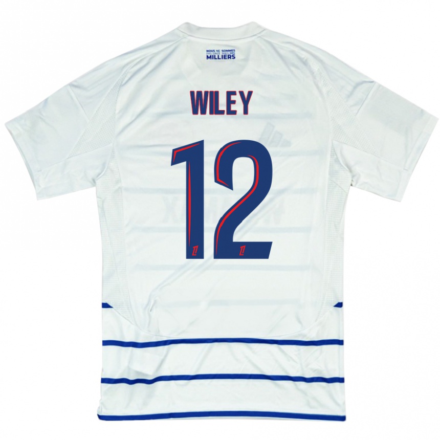 Niño Fútbol Camiseta Caleb Wiley #12 Blanco Azul 2ª Equipación 2024/25 Argentina