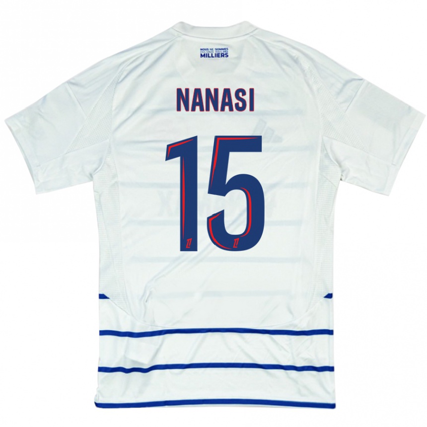 Niño Fútbol Camiseta Sebastian Nanasi #15 Blanco Azul 2ª Equipación 2024/25 Argentina