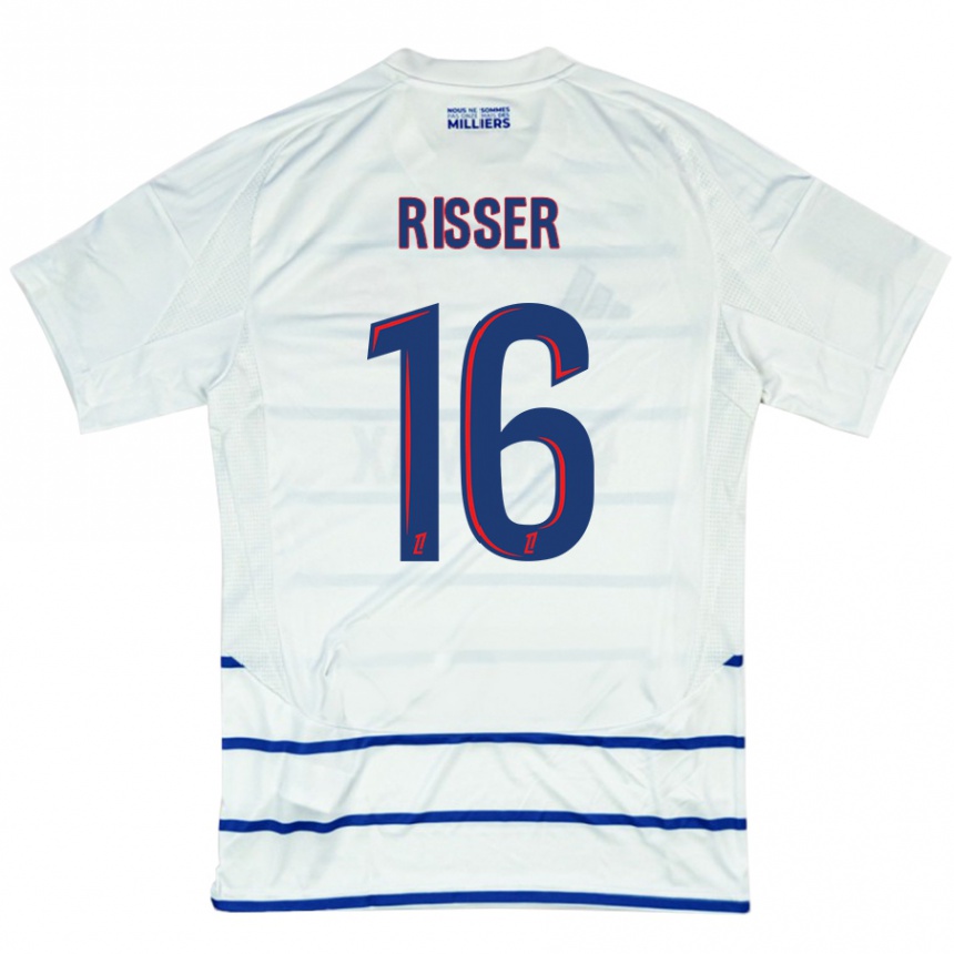 Niño Fútbol Camiseta Robin Risser #16 Blanco Azul 2ª Equipación 2024/25 Argentina