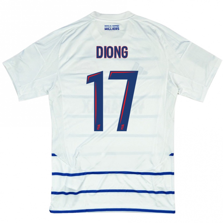 Niño Fútbol Camiseta Pape Diong #17 Blanco Azul 2ª Equipación 2024/25 Argentina