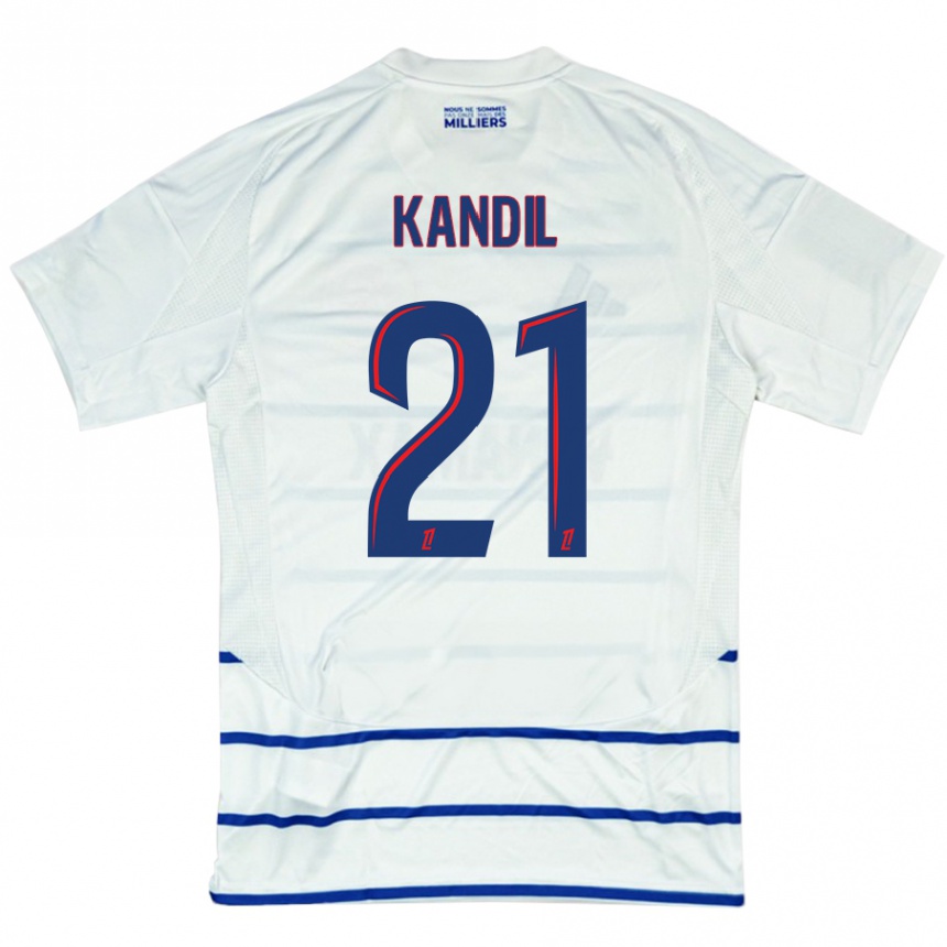 Niño Fútbol Camiseta Nordine Kandil #21 Blanco Azul 2ª Equipación 2024/25 Argentina