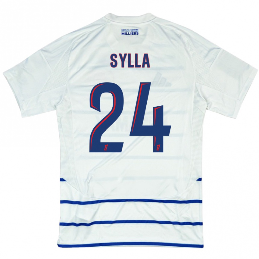 Niño Fútbol Camiseta Abakar Sylla #24 Blanco Azul 2ª Equipación 2024/25 Argentina