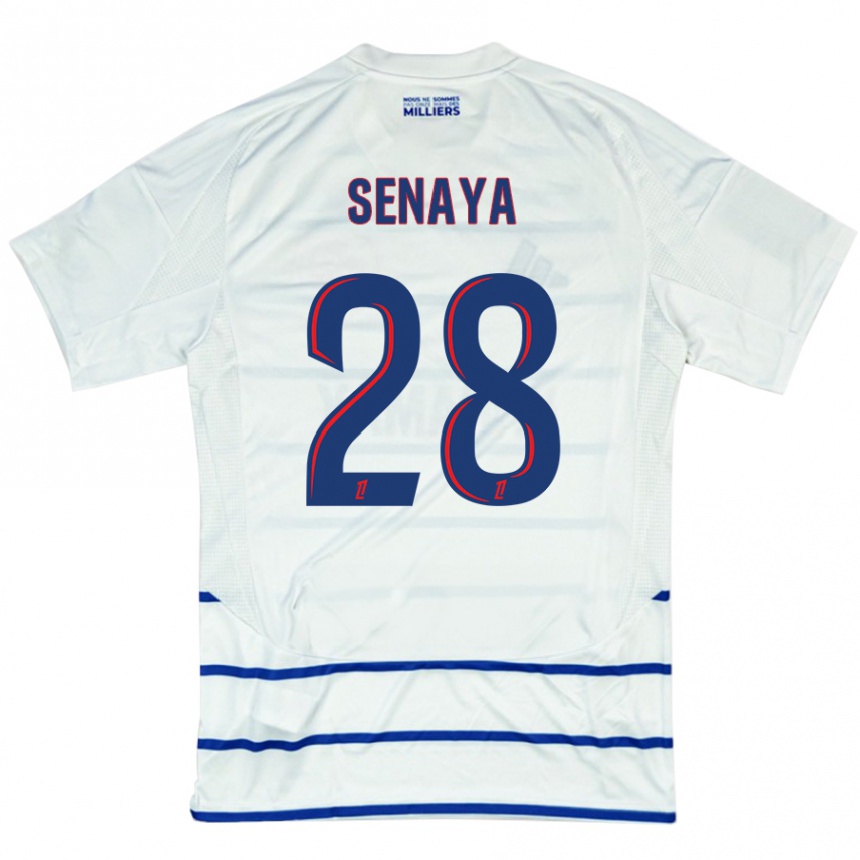 Niño Fútbol Camiseta Marvin Senaya #28 Blanco Azul 2ª Equipación 2024/25 Argentina