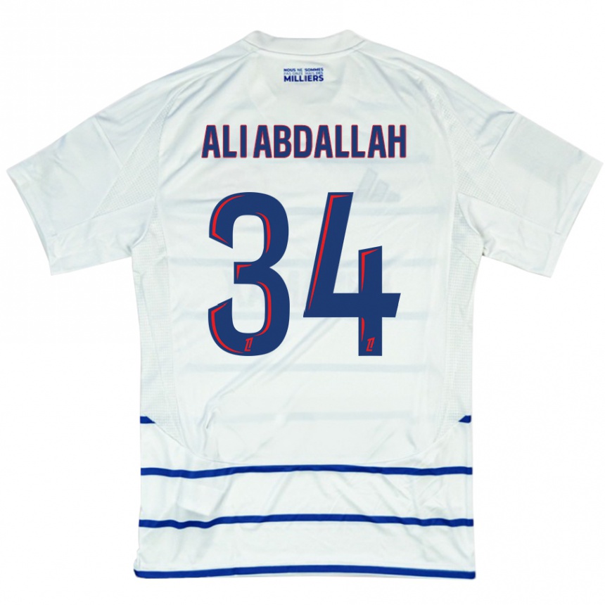 Niño Fútbol Camiseta Aboubacar Ali Abdallah #34 Blanco Azul 2ª Equipación 2024/25 Argentina