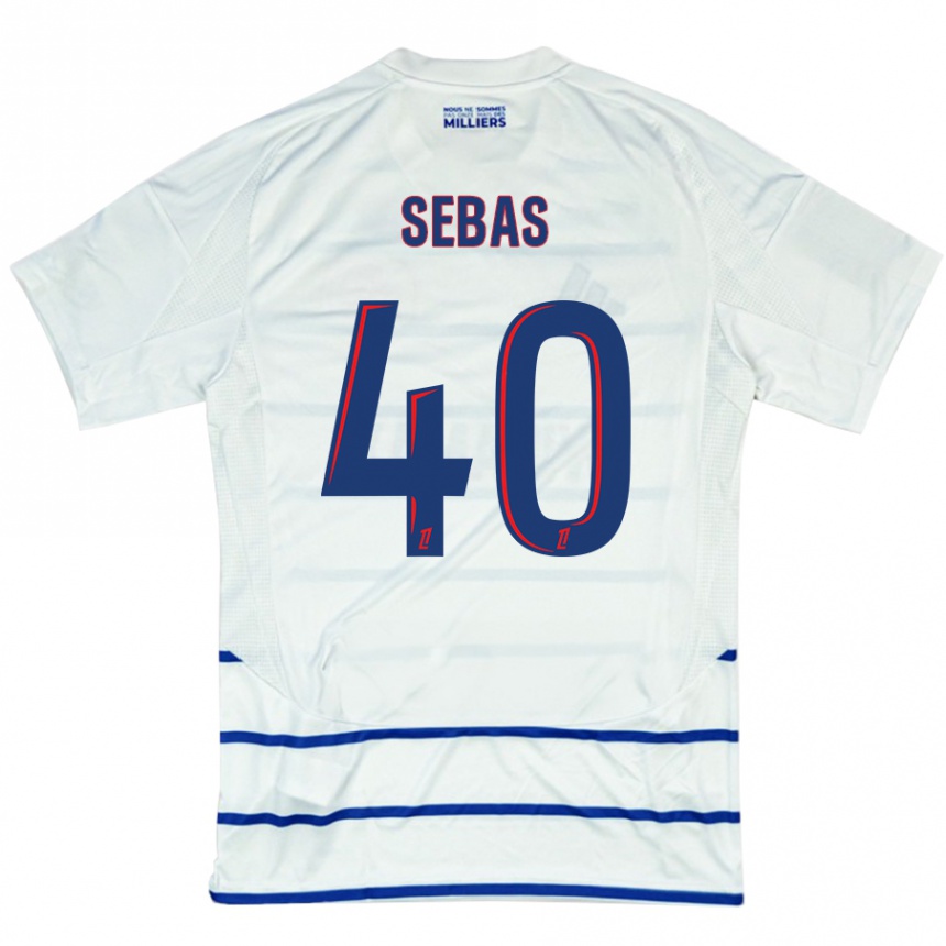 Niño Fútbol Camiseta Jérémy Sebas #40 Blanco Azul 2ª Equipación 2024/25 Argentina