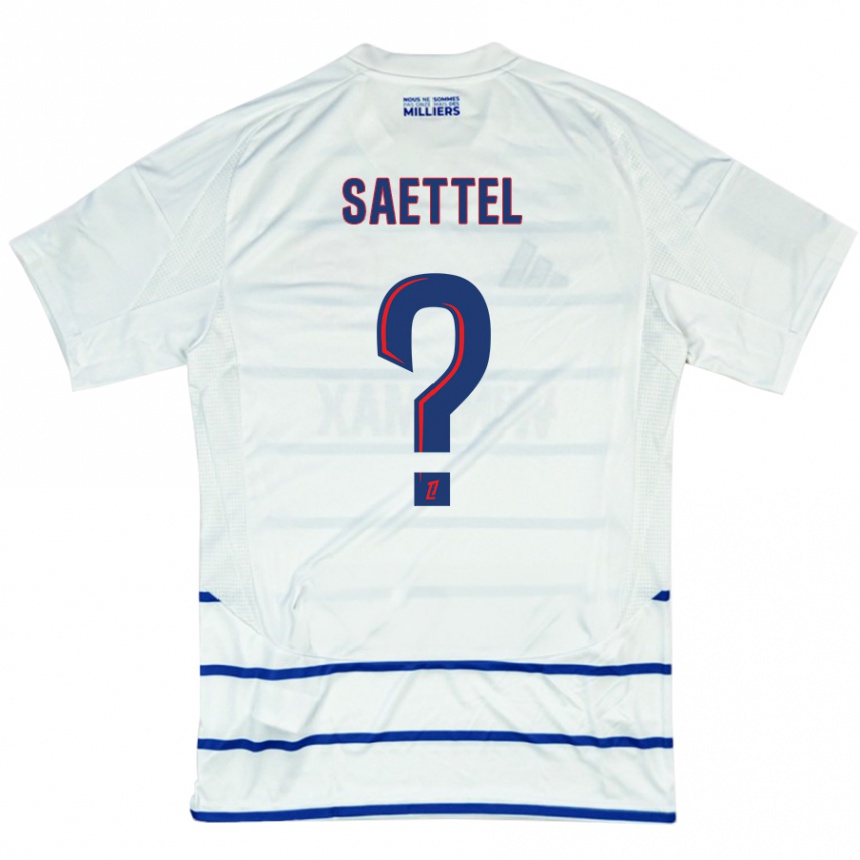 Niño Fútbol Camiseta Tom Saettel #0 Blanco Azul 2ª Equipación 2024/25 Argentina