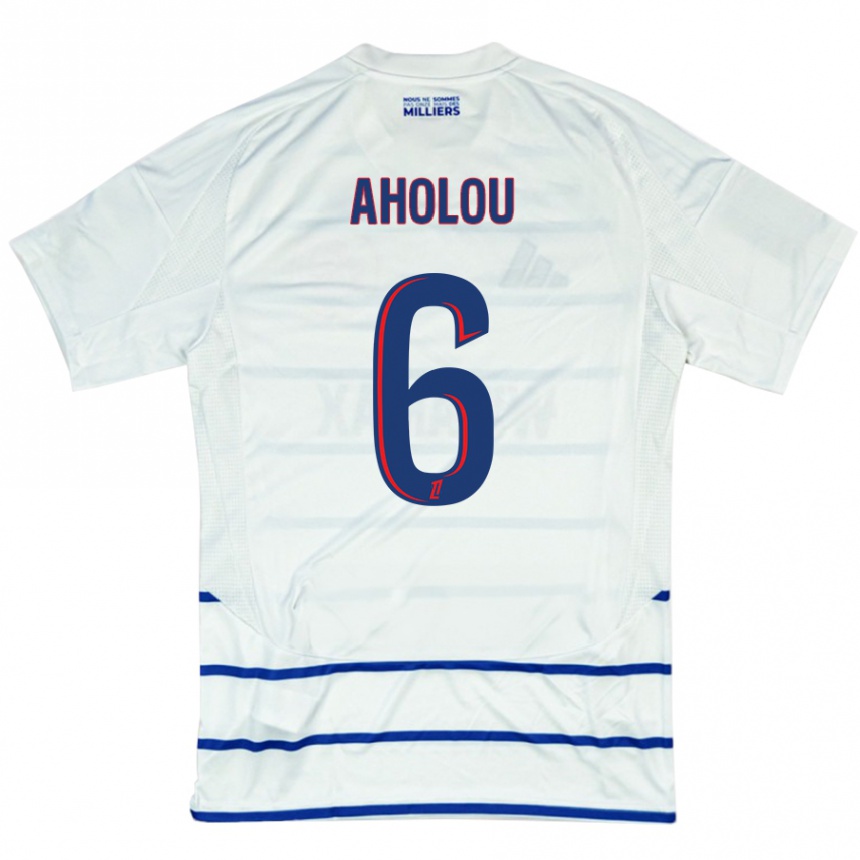 Niño Fútbol Camiseta Jean-Eudes Aholou #6 Blanco Azul 2ª Equipación 2024/25 Argentina