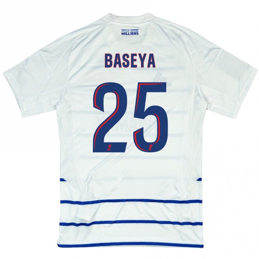 Niño Fútbol Camiseta Steven Baseya #25 Blanco Azul 2ª Equipación 2024/25 Argentina