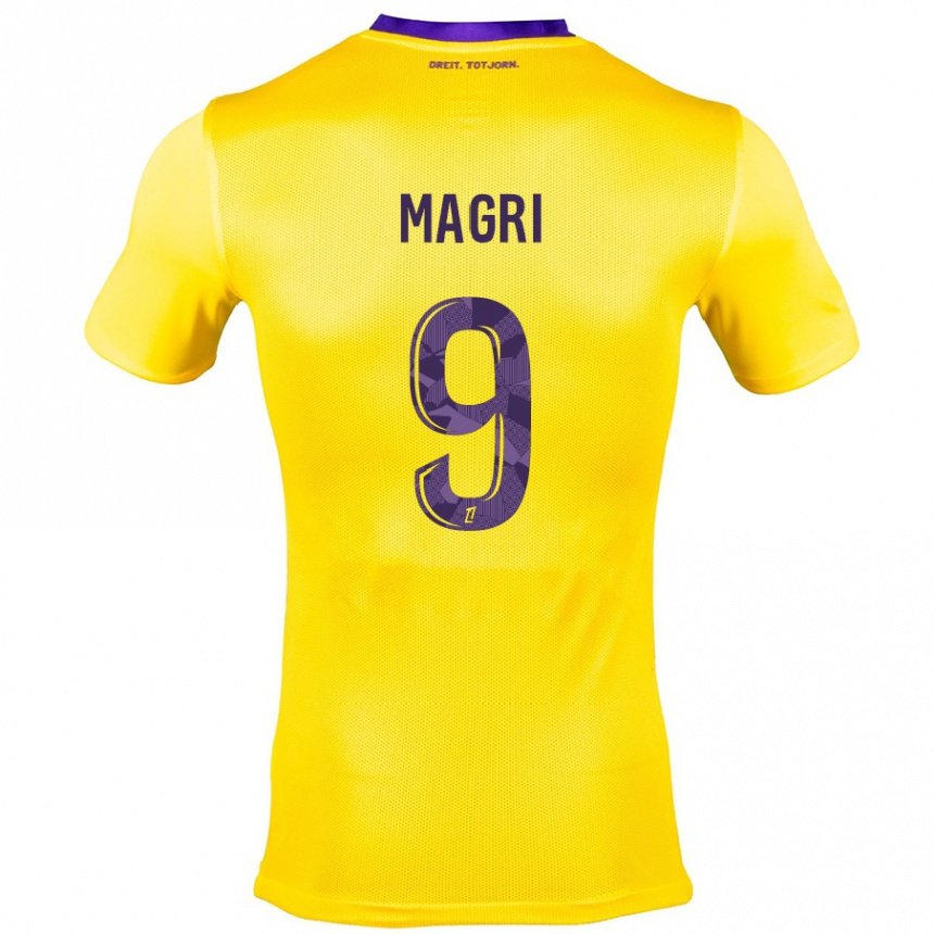 Niño Fútbol Camiseta Frank Magri #9 Amarillo Morado 2ª Equipación 2024/25 Argentina