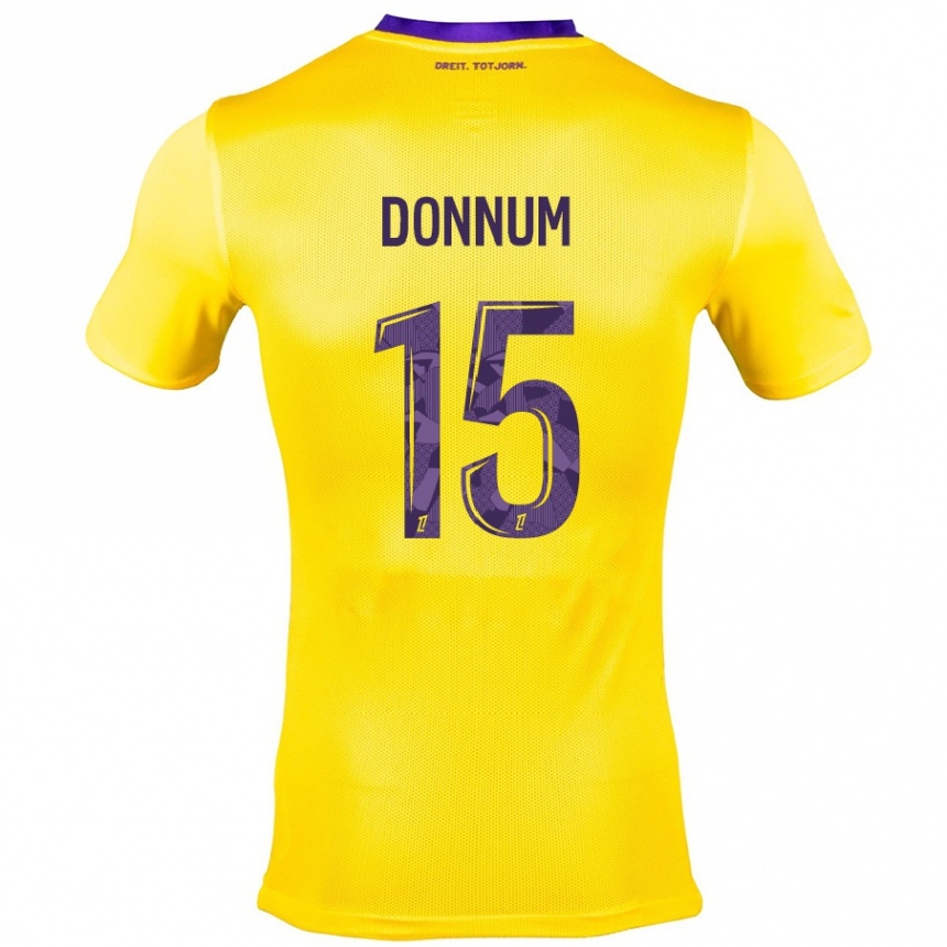 Niño Fútbol Camiseta Aron Dønnum #15 Amarillo Morado 2ª Equipación 2024/25 Argentina