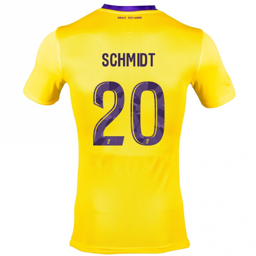 Niño Fútbol Camiseta Niklas Schmidt #20 Amarillo Morado 2ª Equipación 2024/25 Argentina