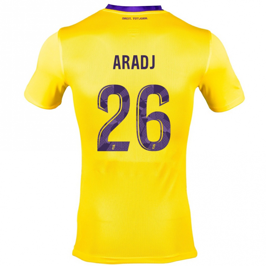 Niño Fútbol Camiseta Ylies Aradj #26 Amarillo Morado 2ª Equipación 2024/25 Argentina