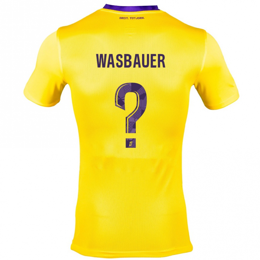 Niño Fútbol Camiseta Nicolas Wasbauer #0 Amarillo Morado 2ª Equipación 2024/25 Argentina